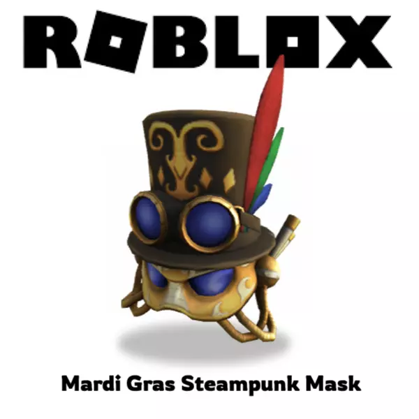 Roblox Mardi Gras Steampunk Mask Hat Toy Avatar Item Prime Gaming, Video  Gaming, Gaming Accessories, In-Game Products on Carousell