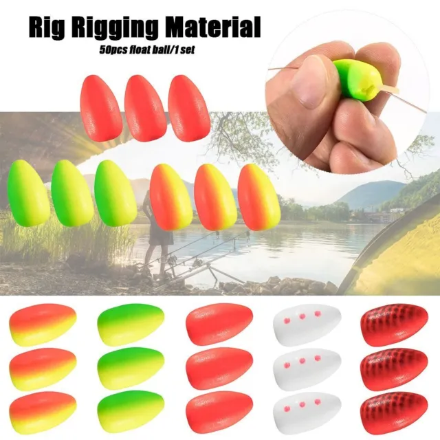 RIG RIGGING MATERIAL Foam Floats Ball Bottom Beans Fishing Floats Beads  $8.61 - PicClick AU