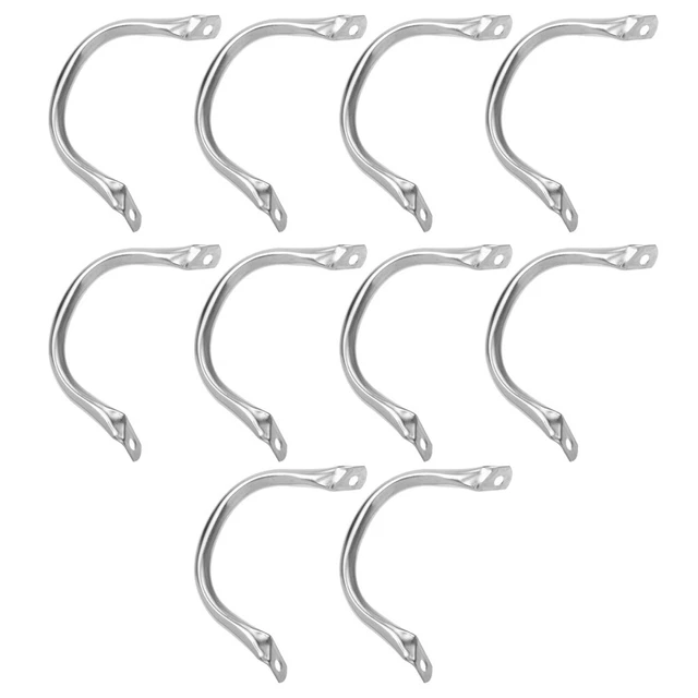 10 piezas de accesorios para orejas de pipa acero inoxidable mango de sartén Silver
