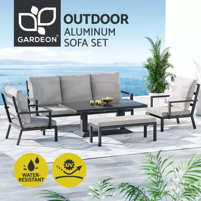 Gardeon Outdoor Sofa 7-Seater Lounge Set Garden Patio Aluminium Bench w/Cushions