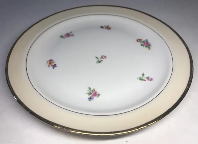 Lot2 De 6 Assiettes En Porcelaine Signée P.G. Limoges Décor Floral D 23,5 Cm