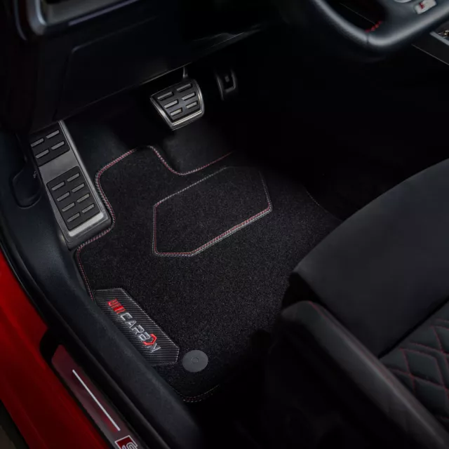 OP63-1 Tapis Sol Velour CARBON™ Rouge pour Opel Astra K depuis 2015 moquette dou 2