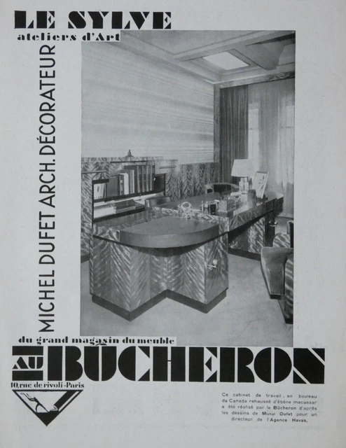 Publicité De Presse 1931 Bûcheron Le Sylve Atelier D'art Magasin De Meubles