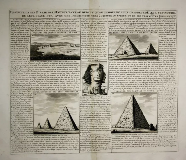 Egypt Ägypten pyramids Pyramiden Sphinx engraving Kupferstich Chatelain 1720