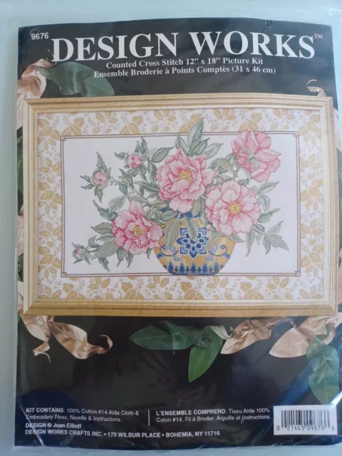 Brand New, Unopened, Design Works, Counted Cross Stitch Kit 'Oriental Peonies'.