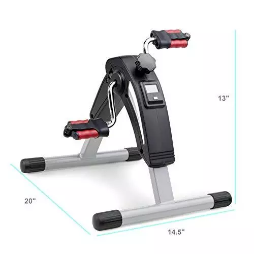 Portable Mini Magnetic Cardio Cycle Under Desk Bike Pedal Exerciser for Home