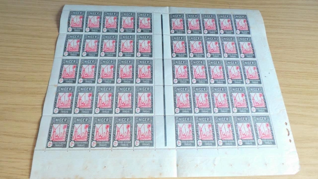 AG594a: Sheet of 50 French Colony Stamps 1930/40s - 2c - Niger - Francaise