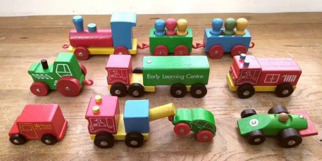 Heros wooden train with peg people passengers and ELC wooden vehicles