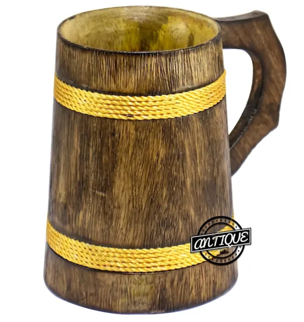 Viking en Bois Bière Tasse Mug Chopes Vintage Verres et Jus Fête Noël Cadeaux