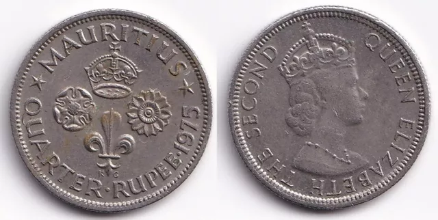 1/4 Quarter Rupee 25 Cents 1975 Ile Maurice Mauritius - Elisabeth II