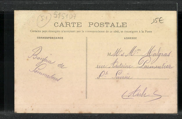 CPA Sommesous, Route de Châlons 1912 2