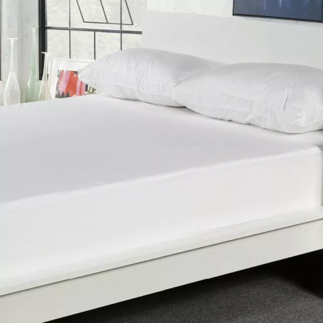 Luxury waterproof brushed cotton mattress protector, Single, 90 x 190 x 32 cms