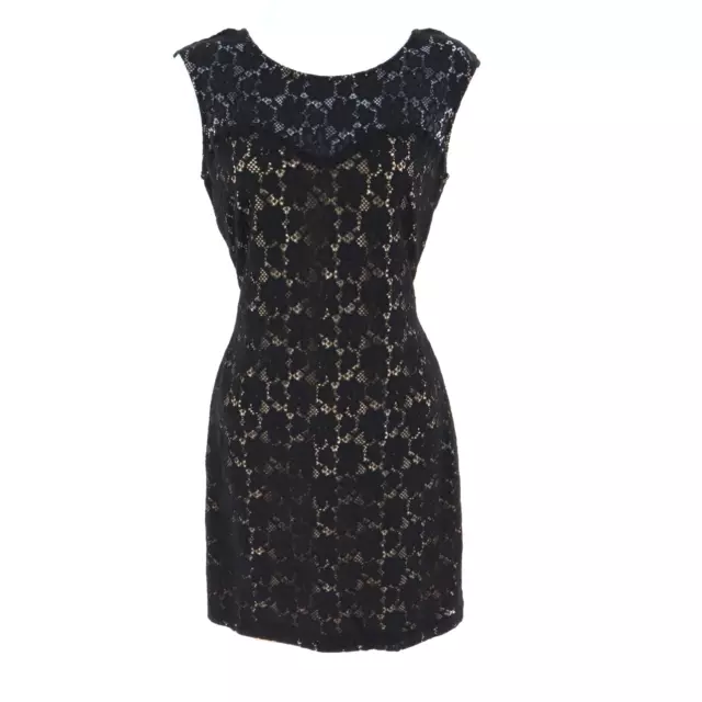 My Michelle Dress Juniors 13 Black Floral Lace Lined Sleeveless Sweetheart Neck