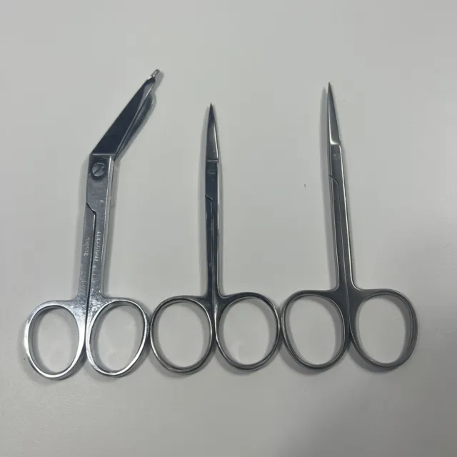 Lot Of 3 Surgical  Scissors (pilling 14-4300,vantage V95-304,chrome)