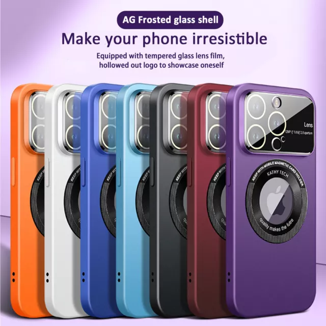 For iPhone 15 Pro Max 14 13 Pro 12 Mag Safe Magnetic Lens Shockproof Case Cover 2