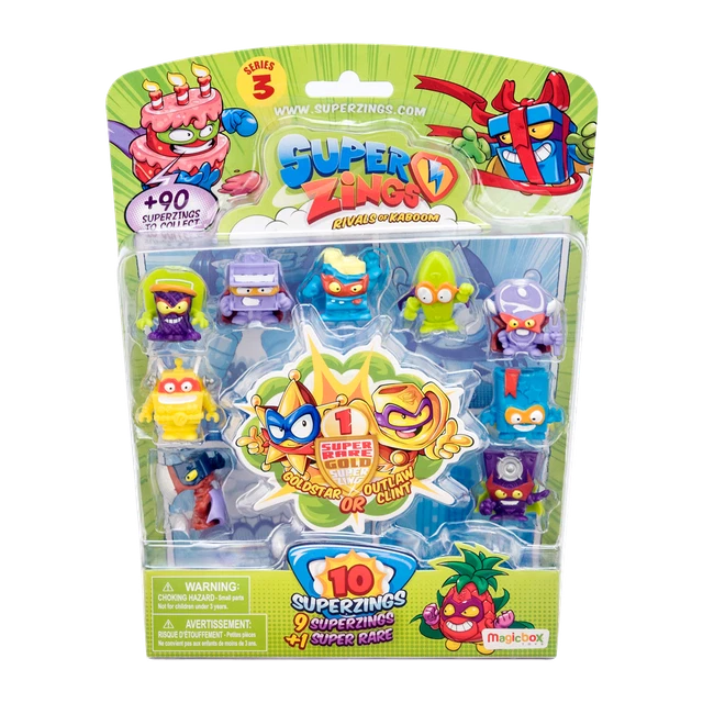 10 SUPERZINGS FIGUREN Serie 3 Super Zings Rivals of Kaboom Super Rare ...