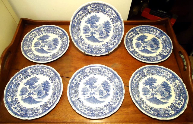 Villeroy & Boch - 6 Assiettes à Dessert - Burgenland  - Bleu - Faïence - XXth