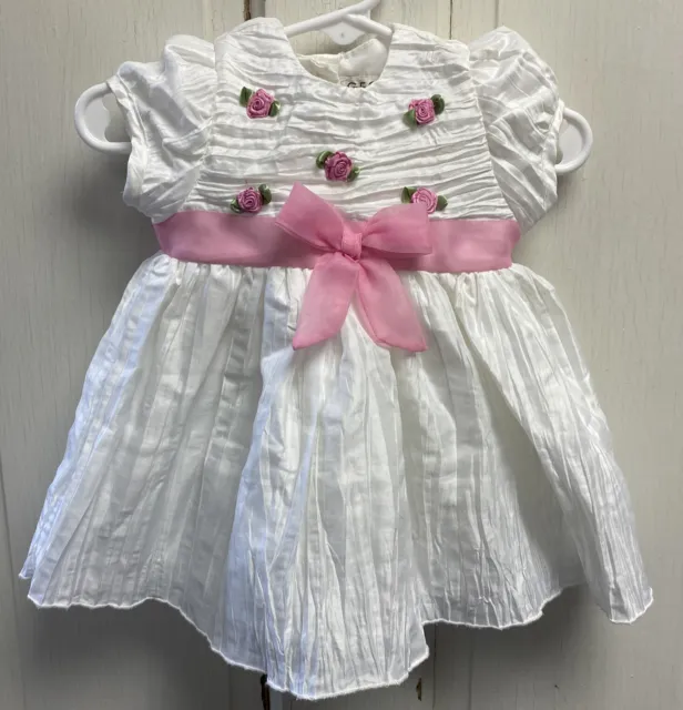 George Infant Polyester Nylon Blend White Dress Pink 3-6 Months