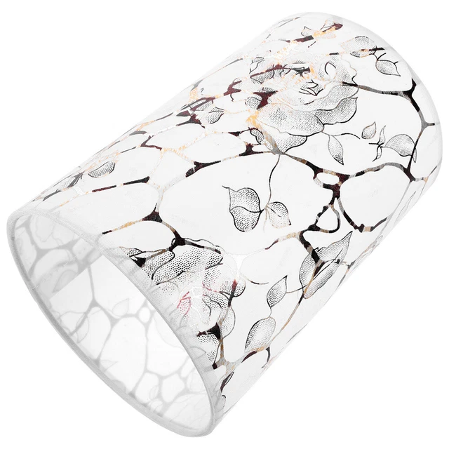 HOMSFOU Abat-jour Tissu Pour Lustre - Format Petit - E14 - Décoration Lumineuse Douce - Blanc