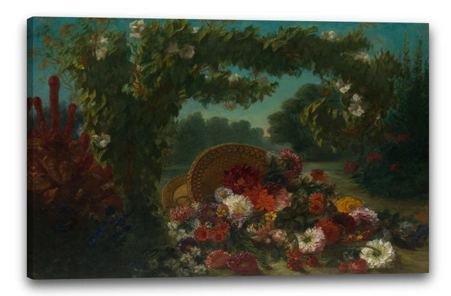Lienzo/Marcos Eugène Delacroix - Cesta de flores