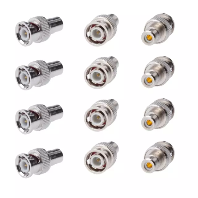 BNC Male to RCA Female Coaxial Coax Connector for CCTV Security Camera Cable LOT