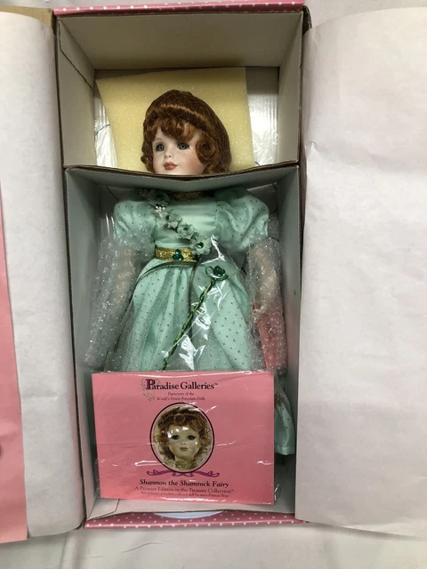 Paradise Galleries Porcelain Doll Shannon the Shamrock Fairy New In Box
