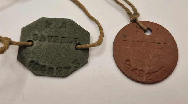 WW2 BRITISH ARMY Fibre ID Dog Tags Pair Daybell 1948273 P.A £10.50 ...