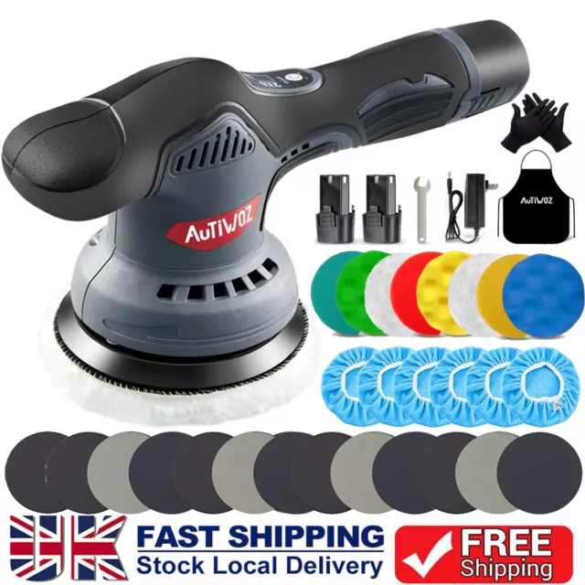 Cordless Car Polisher Buffer Sander  8 Speeds Dual Action Polishing Machine Pads