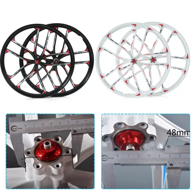 26" Front+Rear Wheels Set 10 Spoke MTB Mountain Bike Bicycle Rims w/ Disc Brake