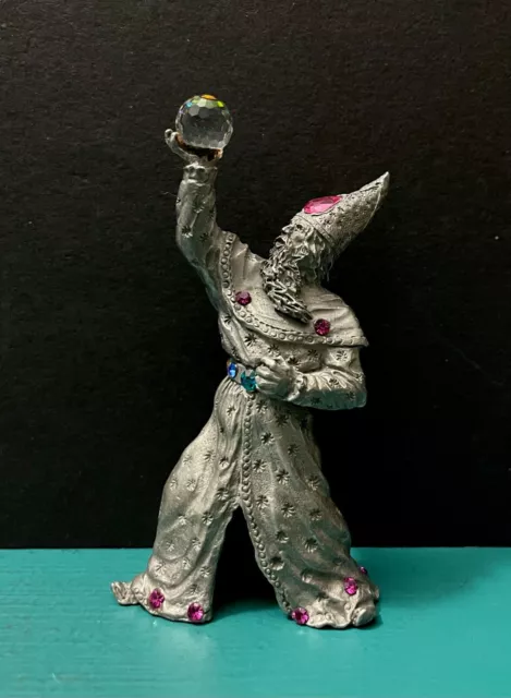 93 Pewter Wizard Warlock Mage Magic Crystal Miniature Figurine LOTR GOT RPG AD&D