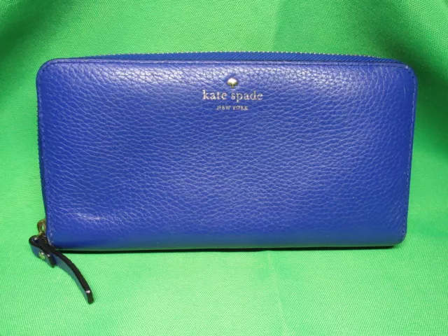 Kate Spade Women's Cedar Street Lacey Orbit Wallet Blue Large Patent Leather