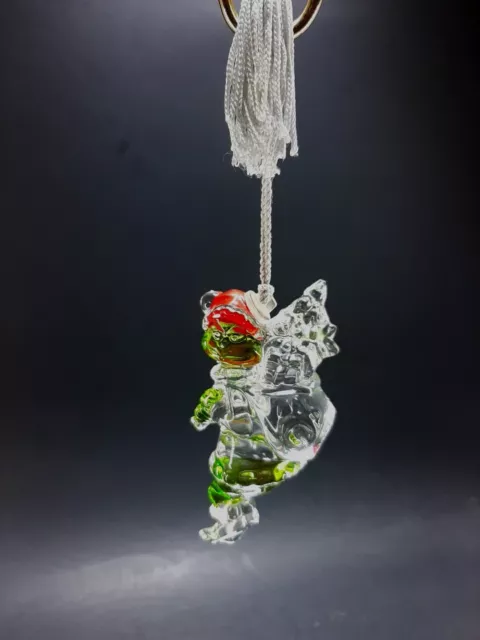 Dr. Seuss' Santa LENOX Crystal GRINCH UP THE CHIMNEY Christmas Ornament Gift Bag