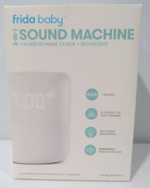 Máquina de sonido 3 en 1 Frida Baby, entrenador del sueño, sonidos relajantes, luz nocturna NUEVA