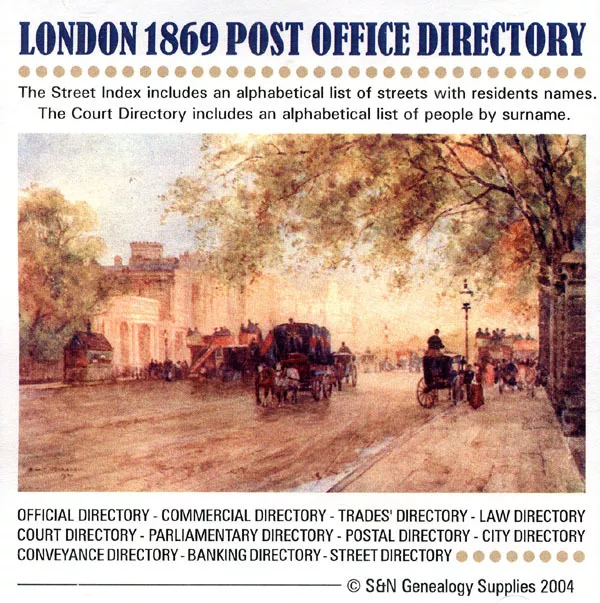 London 1869 Kelly's Post Office Directory