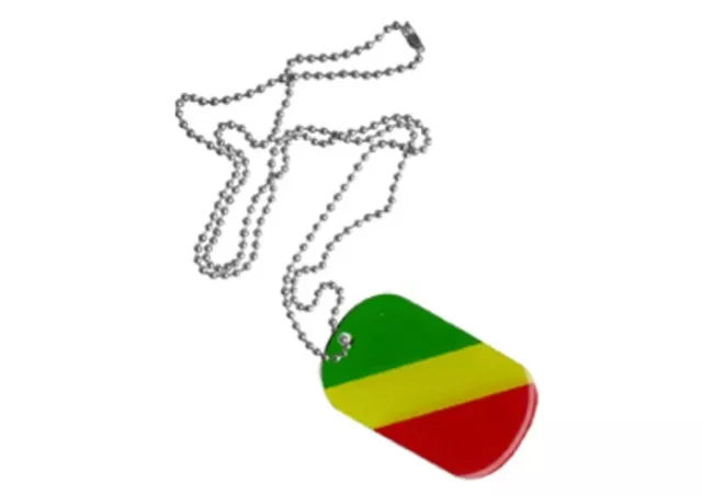 Dog Tag Fahne Flagge Kongo DogTag 3x5cm Kette mit Anhänger