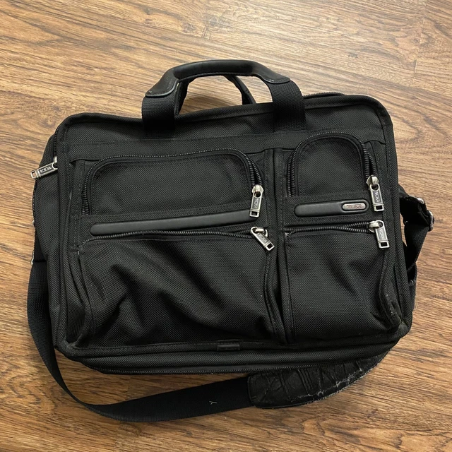 Tumi Alpha 26141DH Ballistic Nylon Expandable Briefcase BLACK
