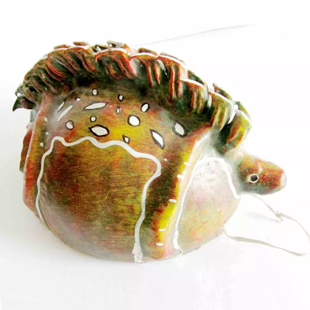 Vintage Hand Carved Painted Turtle Coconut Hanger FOLK ART TIKI BAR 7" FREE SH