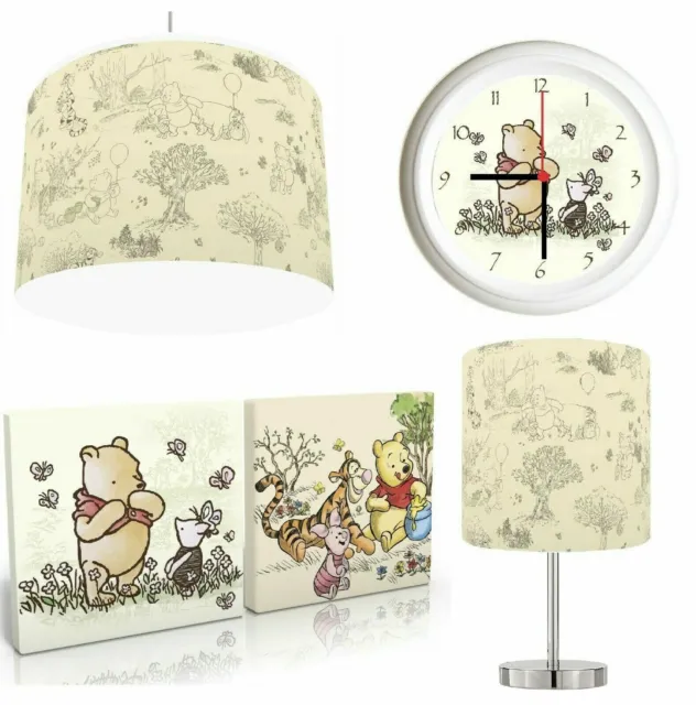 CLASSIC WINNIE THE POOH choose from Lampshade, Lamp , Wall Art , Clock or Bundle