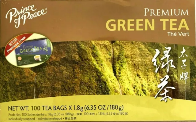 1 Box, Prince of Peace Premium Green Tea 6.35Oz/180g - 100 Tea Bags