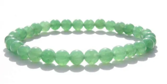 8mm Green Jade Gemstone Mala Bracelet Reiki Wrist Meditation Beauty Buddhism