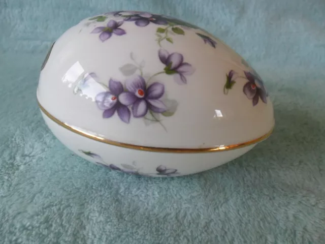 Aynsley Bone China Wild Violets Egg Trinket