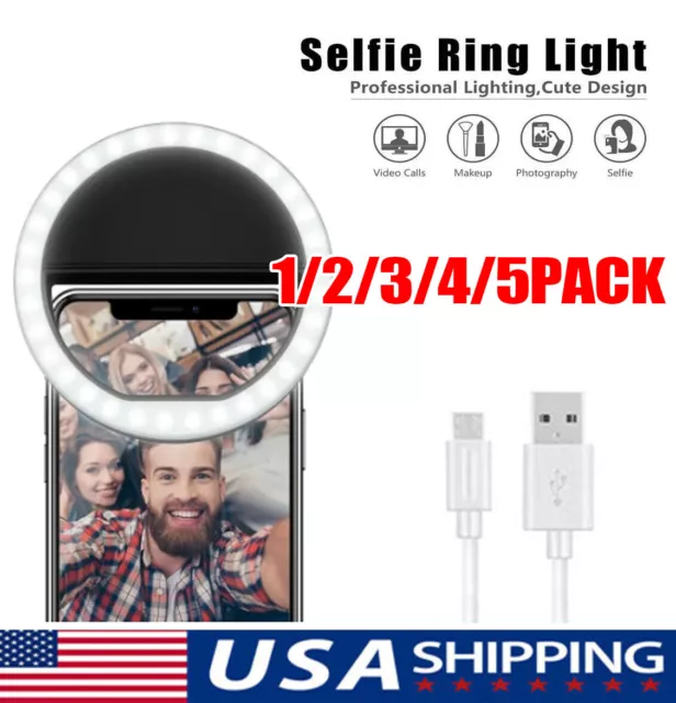 Phone Ring Light USB Rechargeable Clip-On Selfie 36 LED Portable Fill-in Light