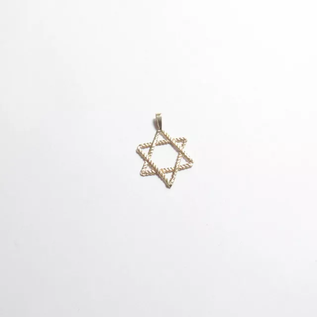 Estate 14K Yellow Gold Rope Design Jewish Star Of David Pendant