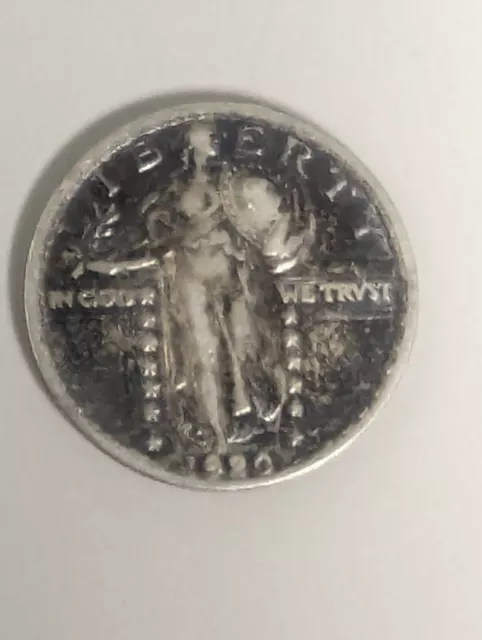 1920 25C Standing Liberty Silver QUARTER DOLLAR - XF + Great Dark Patina