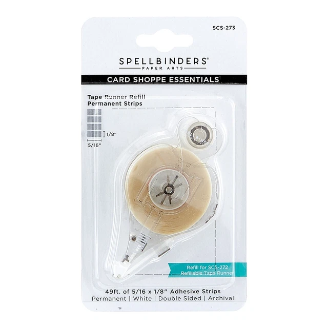 Paquete de 3 Spellbinders Card Shoppe Essentials Cinta Runner Recarga-Permanente, 0,125"X4