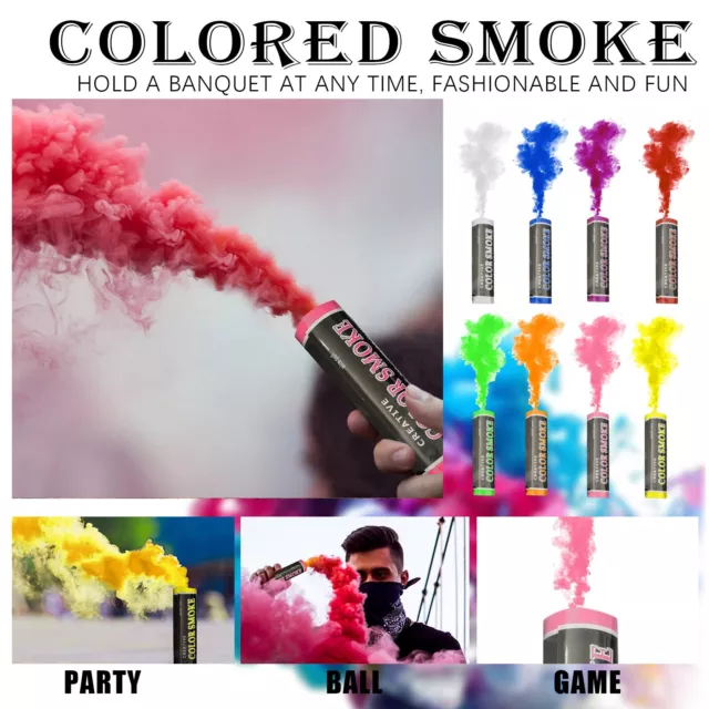 Hand Held Color Smoke Effect Round Bomb Stage Party Show Photography Cake Props1