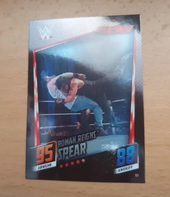 WWE Karte 51 ROMAN REIGNS 2015 Slam Attax Then Now Forever Wrestling Foil Card