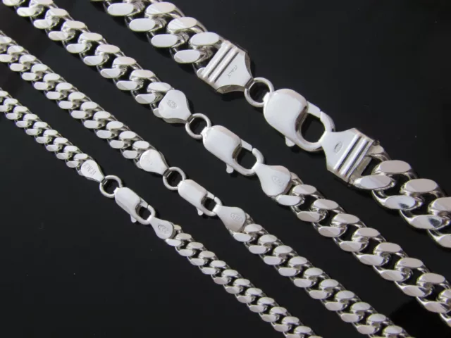 925 Sterling Silver Solid Heavy Mens Miami Cuban Curb Link Chain Bracelet