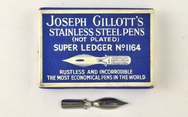 Gillott Super Ledger 1164 nibs, semiflex vintage 1930s new old stock