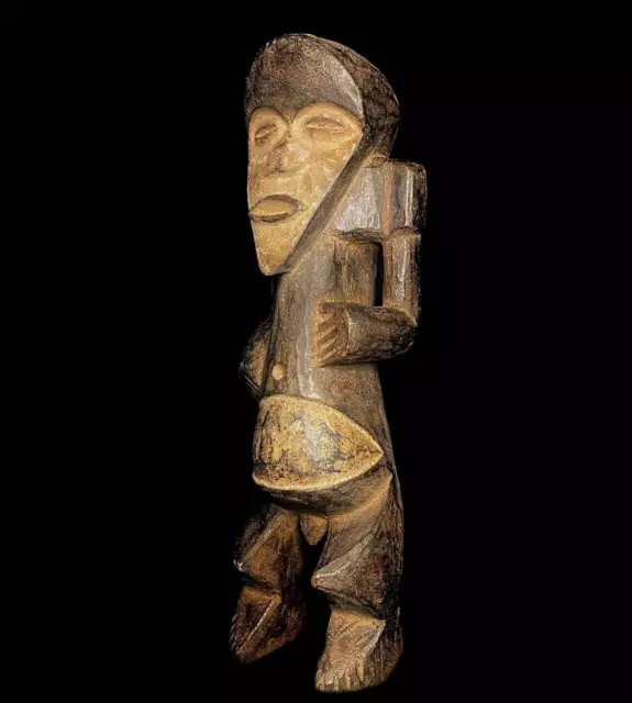 Carved African tribal old tribal used african fang statue - gabon, Liberia-4322